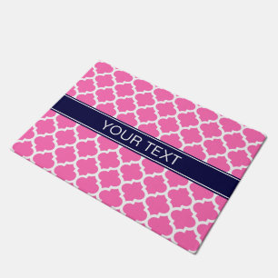 Hot Pink 2 Whockey Marokkaans #5 Navy Blue Name Mo Deurmat