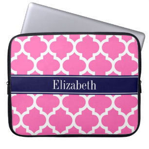 Hot Pink 2 Whockey Marokkaans #5 Navy Blue Name Mo Laptop Sleeve