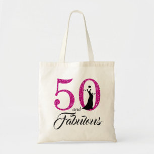 Hot Pink 50 en Fabulous Birthday Party Canvas tas