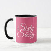 Hot Pink 60 en Sassy 60th Birthday Mok (Links)