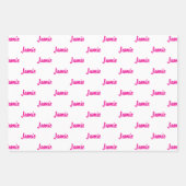 HOT PINK 60th Happy Birthday Aangepaste naam Inpakpapier Vel (Voorkant 2)