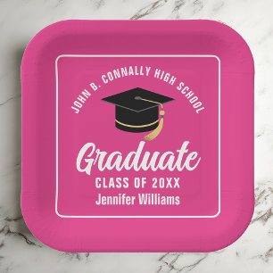 Hot Pink Afstuderen Custom 2025 Afstuderen Papieren Bordje