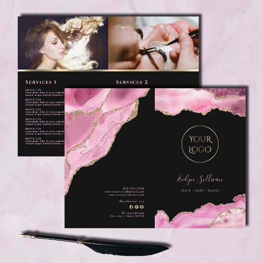 Hot Pink Agaat Service Menu Brochure