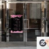 Hot Pink Agate Diensten Menu Raamsticker (Kantoordeur)