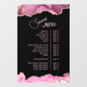 Hot Pink Agate Diensten Menu Raamsticker (Vel)