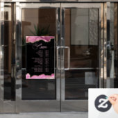 Hot Pink Agate Dienstenmenu Raamsticker (Kantoordeur)