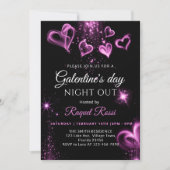 Hot Pink Alcohol Ink Galantine's Day Invitation (Devant)