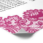 Hot Pink and Black Wedding Seating Chart 12 Poster (Hoek)