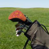 Hot Pink and Bright Orange Psychedelic Unisex  Golfheadcover (Insitu)