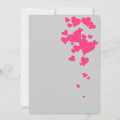 Hot Pink and Gray Hearts Wedding Invitation (Dos)