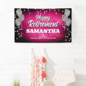 Hot Pink and Silver Happy Retirement Spandoek (Insitu)