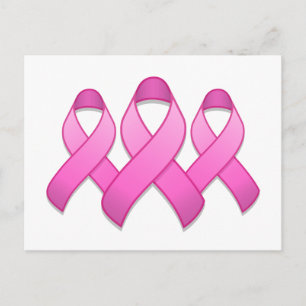 Hot Pink Awareness Ribbon Trio Briefkaart