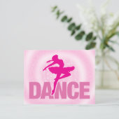 Hot Pink Ballerina Dance Sparkle Briefkaart (Staand voorkant)