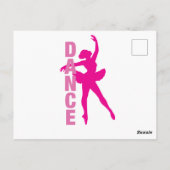 Hot Pink Ballerina Dance Sparkle Briefkaart (Achterkant)