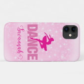 Hot Pink Ballerina Dance Sparkle gepersonaliseerd Case-Mate iPhone Case (Achterkant (horizontaal))