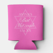 Hot Pink Bat Mitswa Party Ster van David Blikjeskoeler (Achterkant)