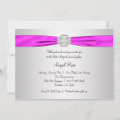 Hot Pink Bat Mitzvah Kaart (Achterkant)