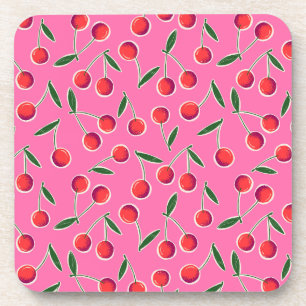 Hot Pink Berry Cherry Verjaardag plastiek onderzet Bier Onderzetter