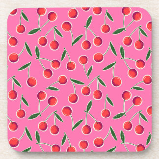 Hot Pink Berry Cherry Verjaardag plastiek onderzet Bier Onderzetter