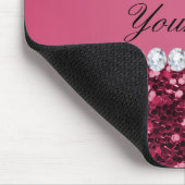 Hot Pink Big Faux Glitter en Diamonds Muismat (Hoek)