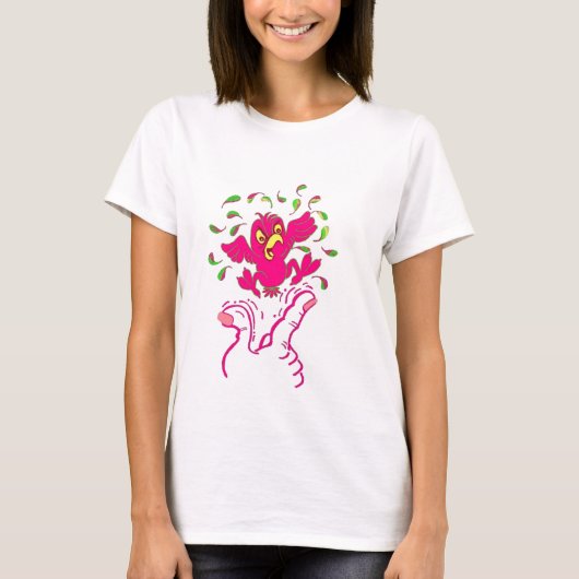 Hot Pink Bird T-shirt (Voorkant)