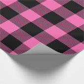 Hot Pink Black Huge Buffalo Pset Lumberjack Cadeaupapier (Hoek)
