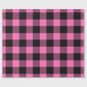 Hot Pink Black Huge Buffalo Pset Lumberjack Cadeaupapier (Vlak)