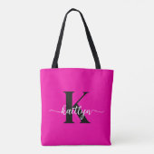 Hot Pink Black Monogram Draagtas (Achterkant)
