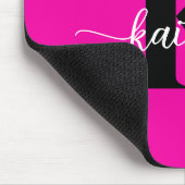 Hot Pink Black Monogram Muismat (Hoek)