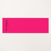Hot Pink Black Namaste Typografie Yogamat (Voorkant (horizontaal))