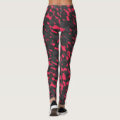 Hot pink Black Purple Camo Abstract Leggings (Achterkant)