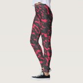 Hot pink Black Purple Camo Abstract Leggings (Links)