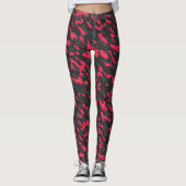 Hot pink Black Purple Camo Abstract Leggings (Voorkant)