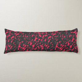 Hot pink Black Purple Camo Abstract Lichaamskussen