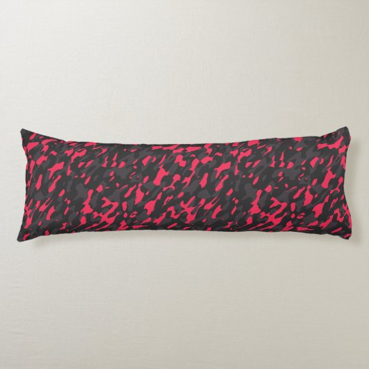 Hot pink Black Purple Camo Abstract Lichaamskussen (Voorkant)