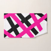 Hot Pink Black Stripe Geometric Bad Handdoek (Handdoek)