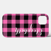Hot Pink Blk Buffalo Controleer speldennaam Monogr Case-Mate iPhone Case (Achterkant (horizontaal))