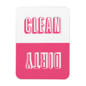 Hot Pink Block Moderne Typografie Vaatwasser Magneet (Verticaal)
