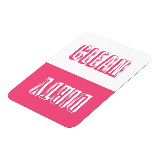 Hot Pink Block Moderne Typografie Vaatwasser Magneet (Linkerzijde)