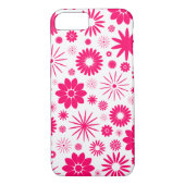 Hot Pink Bloemen Patroon Ontwerp Case-Mate iPhone Case (Achterkant)