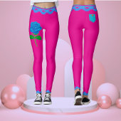 Hot Pink Bloemen Roos Modieuze Oefening Workout Leggings