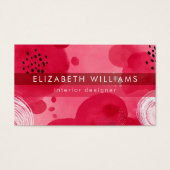 Hot Pink Boho Modern Minimalist Business Card (Devant)