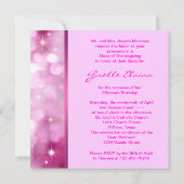 Hot Pink Bokeh Sparkle Quinceanera Kaart (Achterkant)