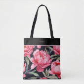 Hot Pink Bold Bloemen Draagtas (Voorkant)