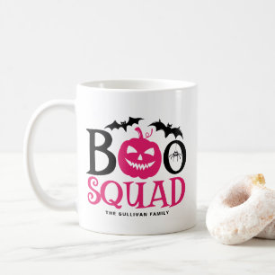 Hot Pink Boo Squad Spooky Lettering Halloween Koffiemok