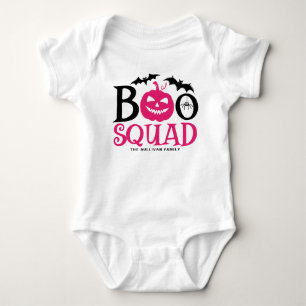 Hot Pink Boo Squad Spooky Lettering Halloween Romper