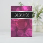 Hot Pink Bubbles RSVP Kaartje (Staand voorkant)