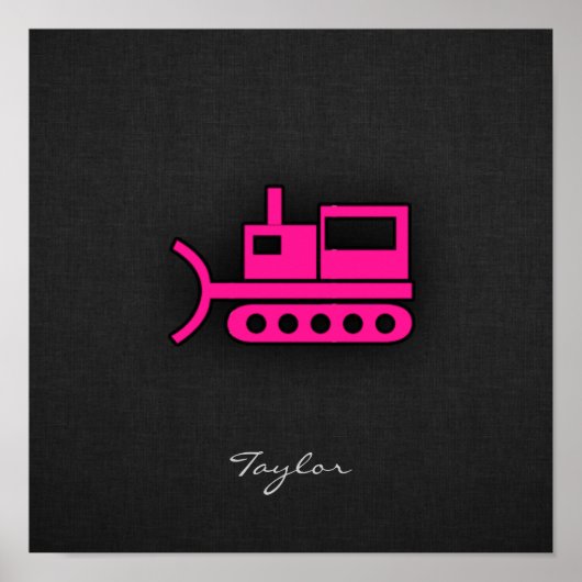 Hot Pink Bulldozer Poster (Voorkant)