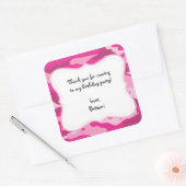 Hot Pink Camo Verjaardagsfeestje Favor Label Stick (Envelop)