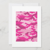 Hot Pink Camouflage Birthday Party nodigt CAMO uit Kaart (Achterkant)
